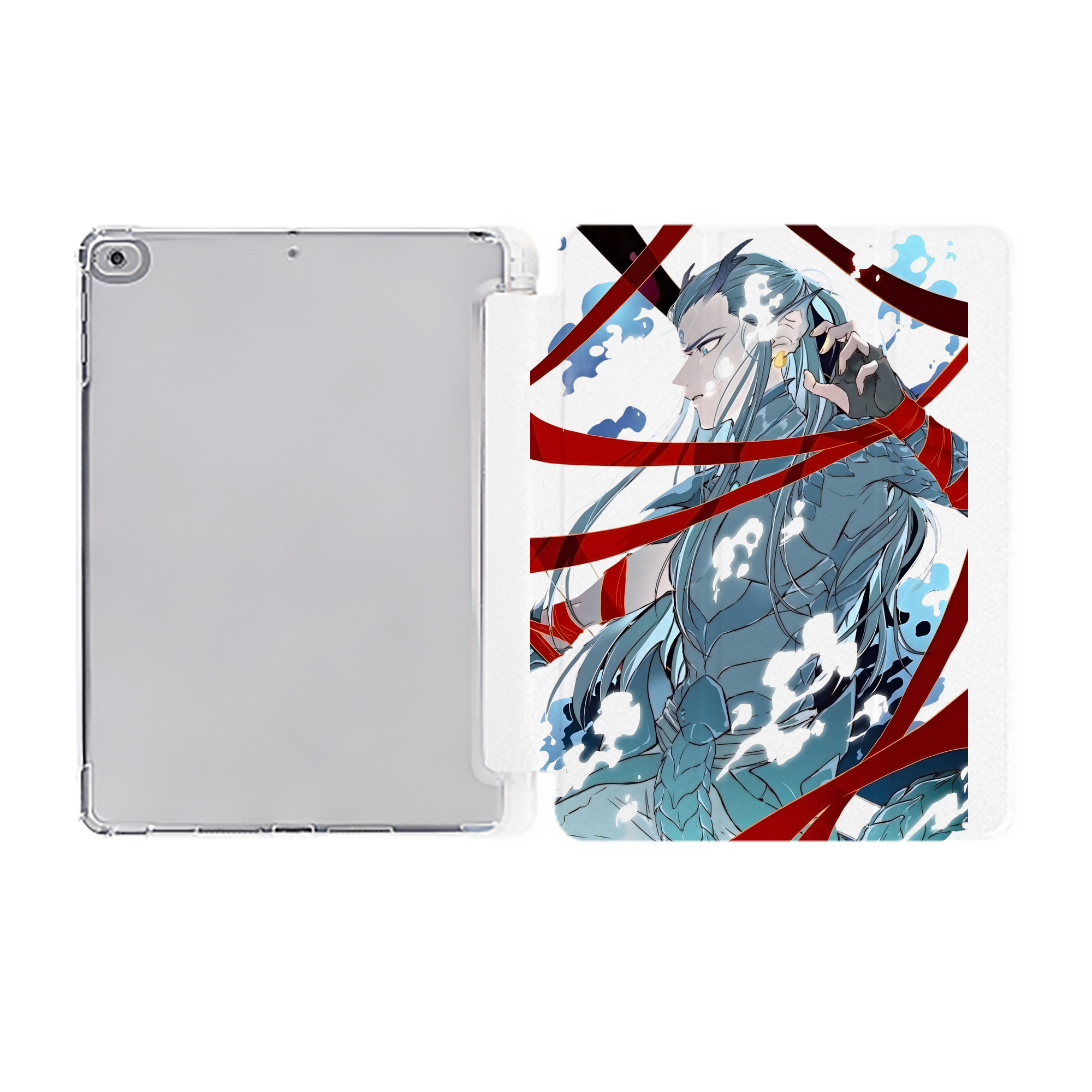 （画像用） Ne Zha 2 ナタ 魔童の大暴れ IPad ケース ペン収納付き 三つ折りスタンド PUレザー×シリコン 対応機種9.5/10.5/10.9インチ